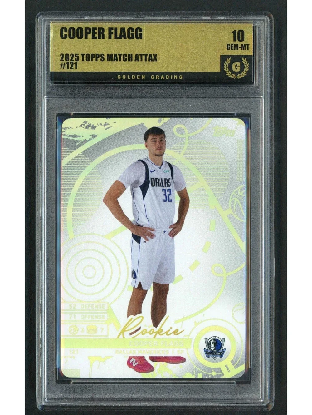 2025 Topps Match Attax #121 Cooper Flagg Rookie (RC) ROY Graded Gem Mint 10